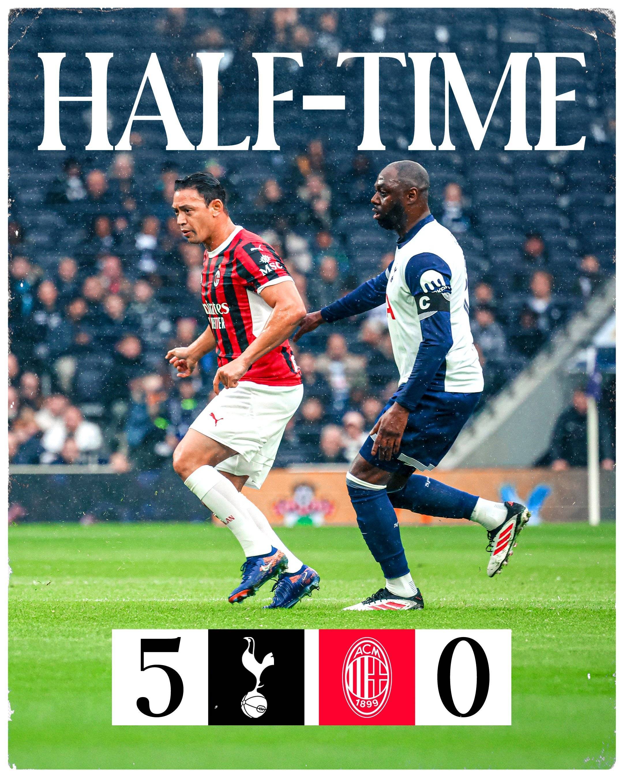 欺负老头传奇赛米兰半场0-5热刺 首发平均48岁踢42岁“小伙”